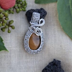 Collar ojo de tigre 3,5 x 2 cm